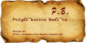 Polyákovics Beáta névjegykártya