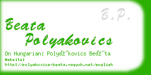 beata polyakovics business card